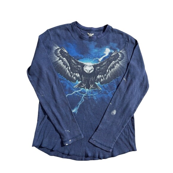Faded Glory Other - Vtg Y2K Long Sleeve Thermal T-Shirt Eagle Lightning Graphic Grunge Skate Sz L